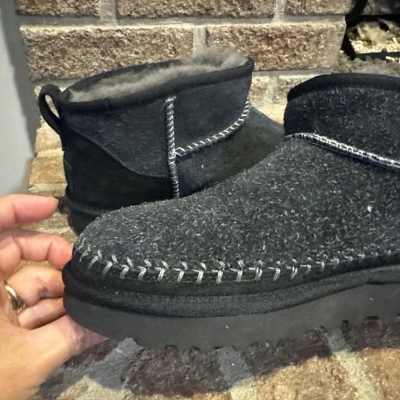 UGG Womens Classic Ultra Mini Biarritz Boot Grey/Gray size us 6 - Picture 7 of 16